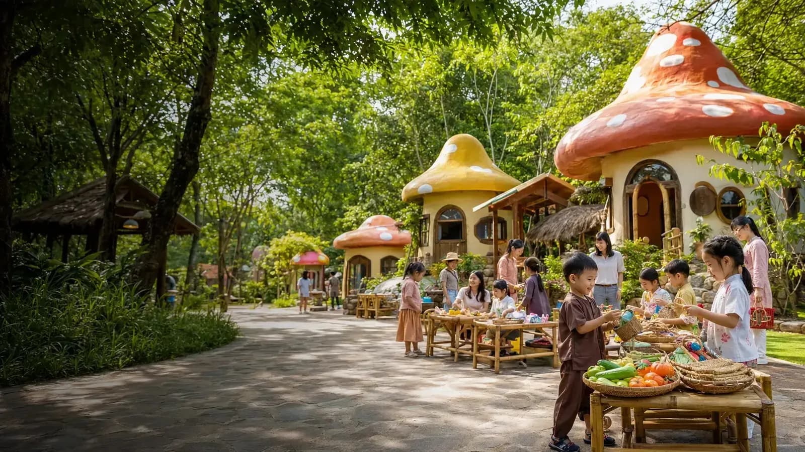 Làng Xì Trum ban ngày