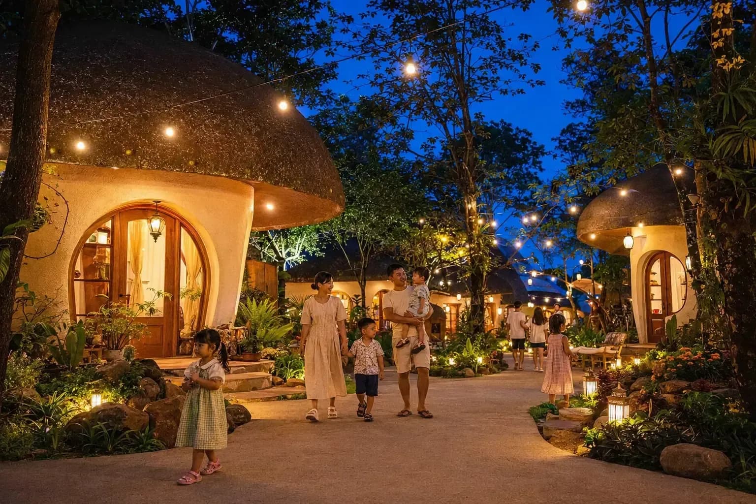 Làng Xì Trum về đêm